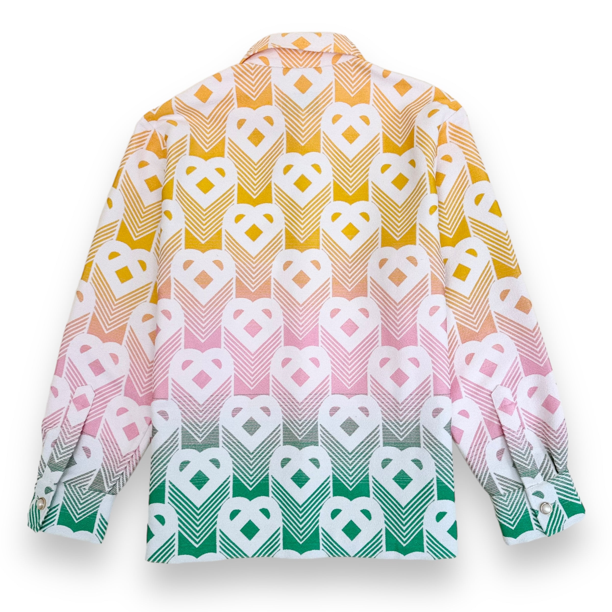 CASABLANCA DÉGRADÉ HEART-JACQUARD OVERSHIRT MULTICOLOURED XXL