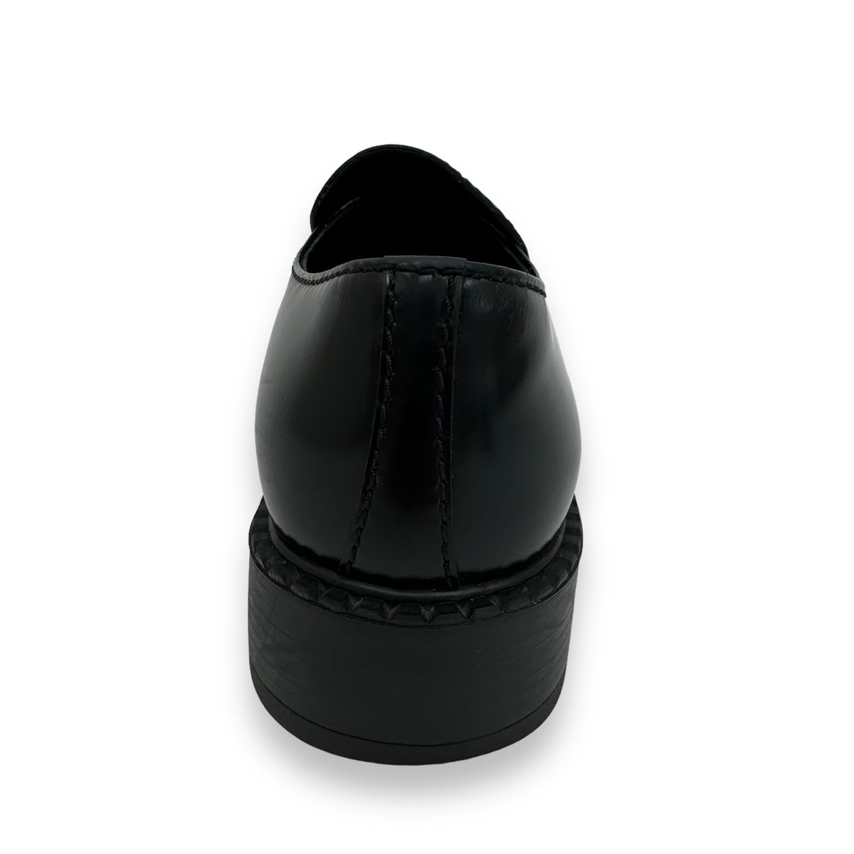 PRADA BRUSHED LEATHER LOAFERS BLACK UK6.5