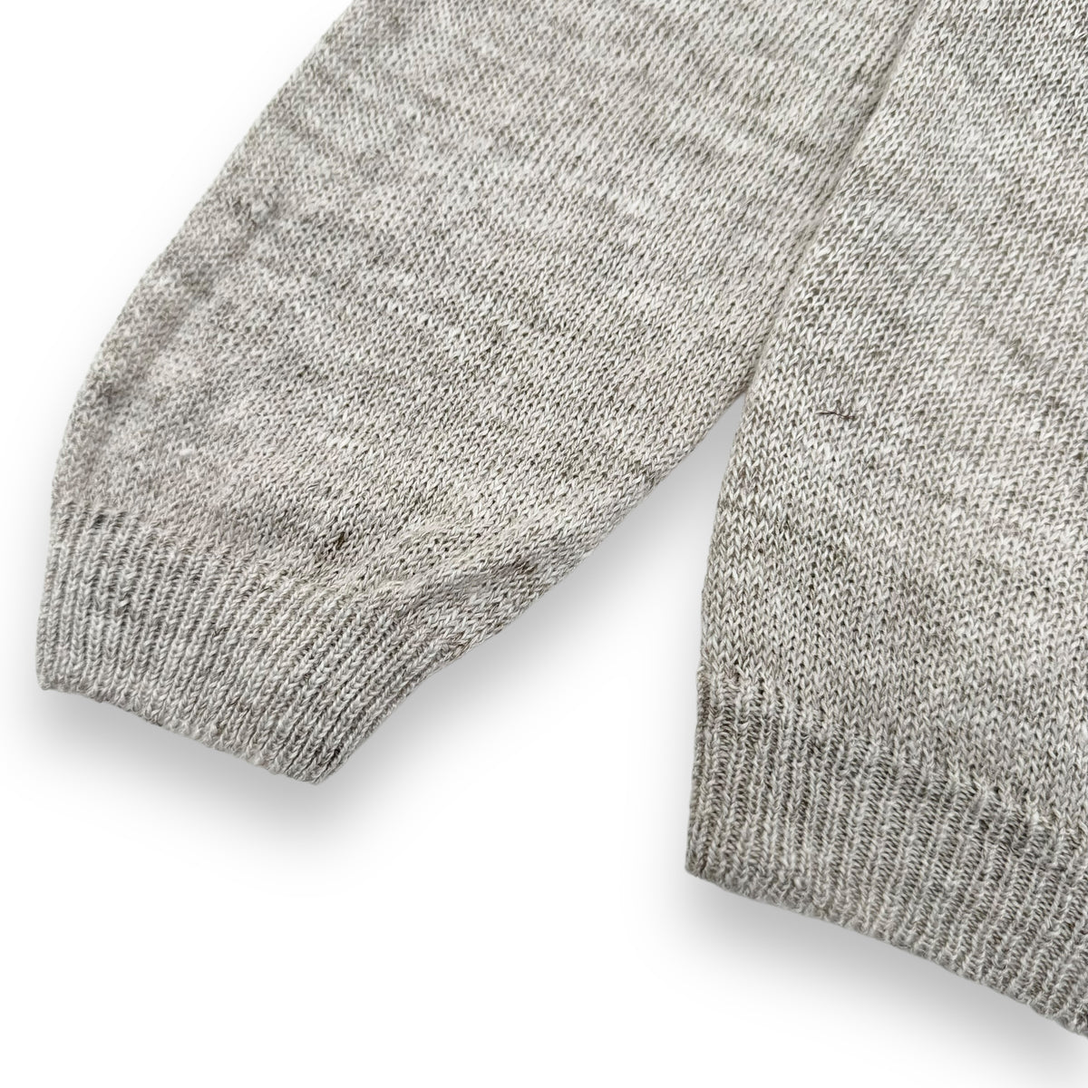 THOM SWEENEY LINEN / SILK HENLEY SWEATER BEIGE L