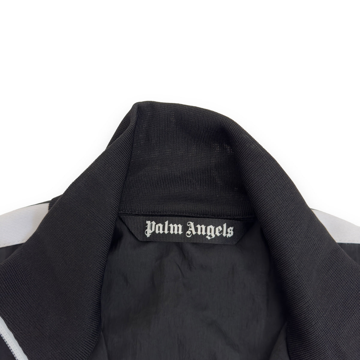 PALM ANGELS LOGO PRINT TRACK JACKET BLACK / WHITE M