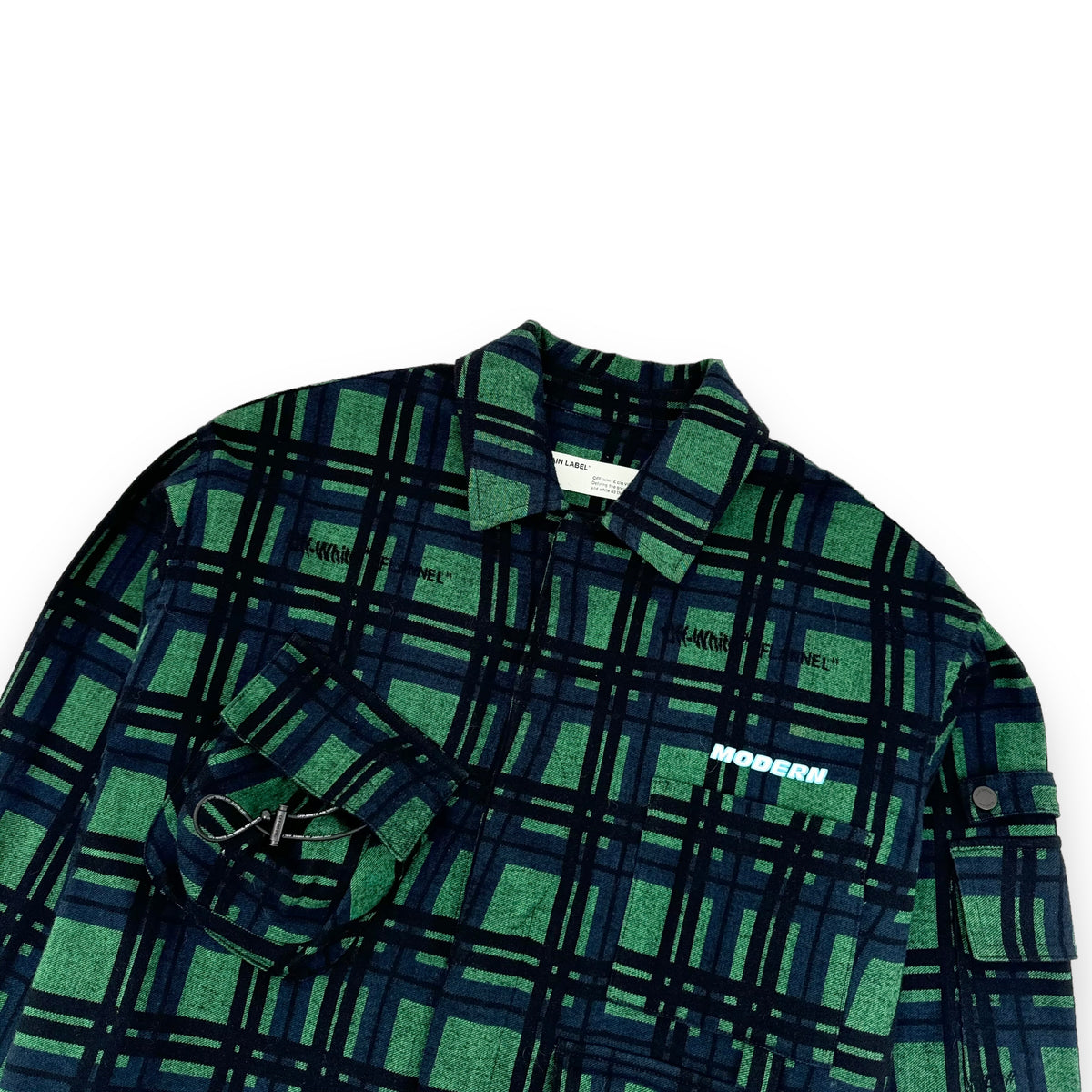 OFF-WHITE OVERSIZED CHECKED SHIRT GREEN M