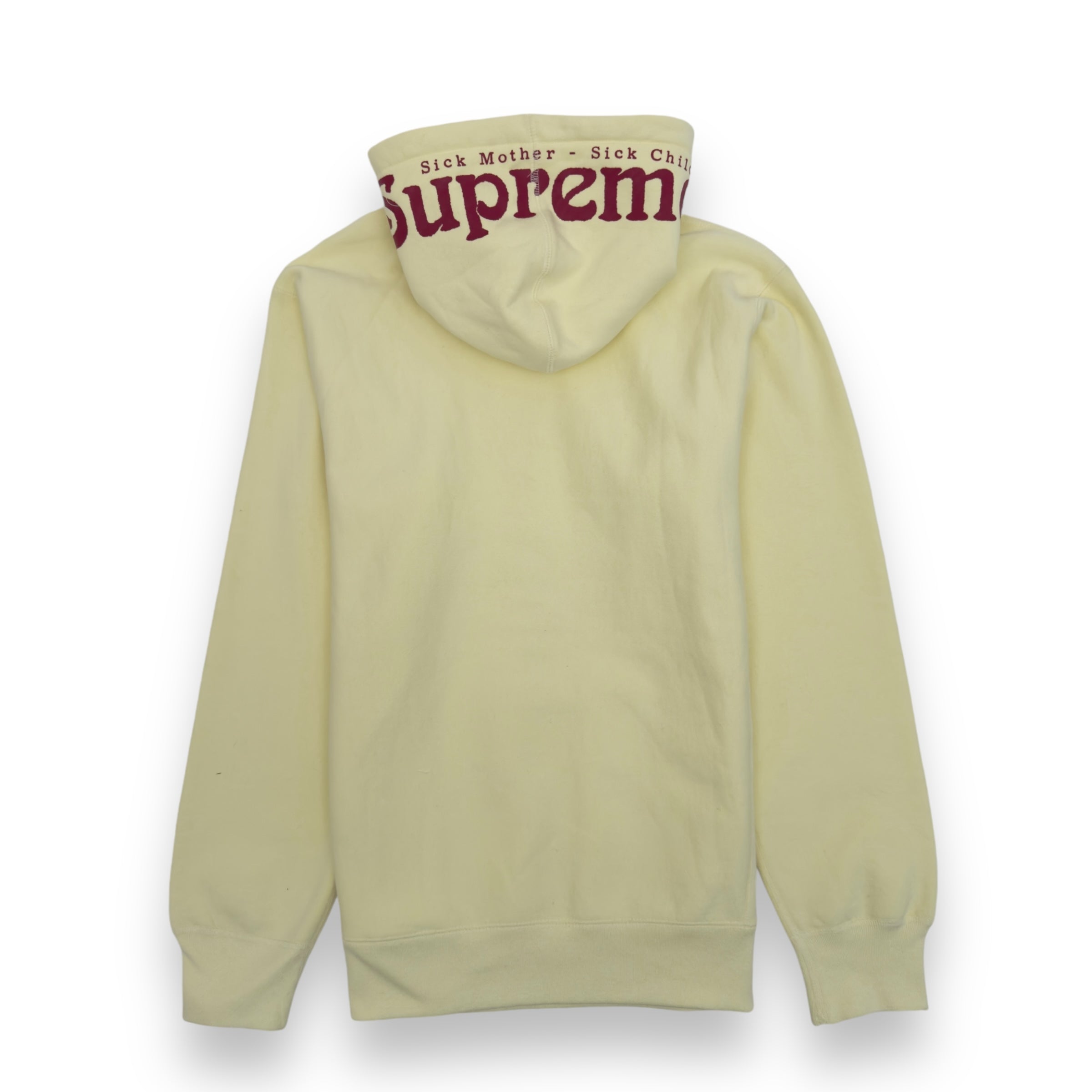 SUPREME SICK MOTHER HOODIE PALE YELLOW / RED XL