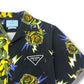 PRADA DOUBLE MATCH BOWLING SHIRT YELLOW / BLACK L