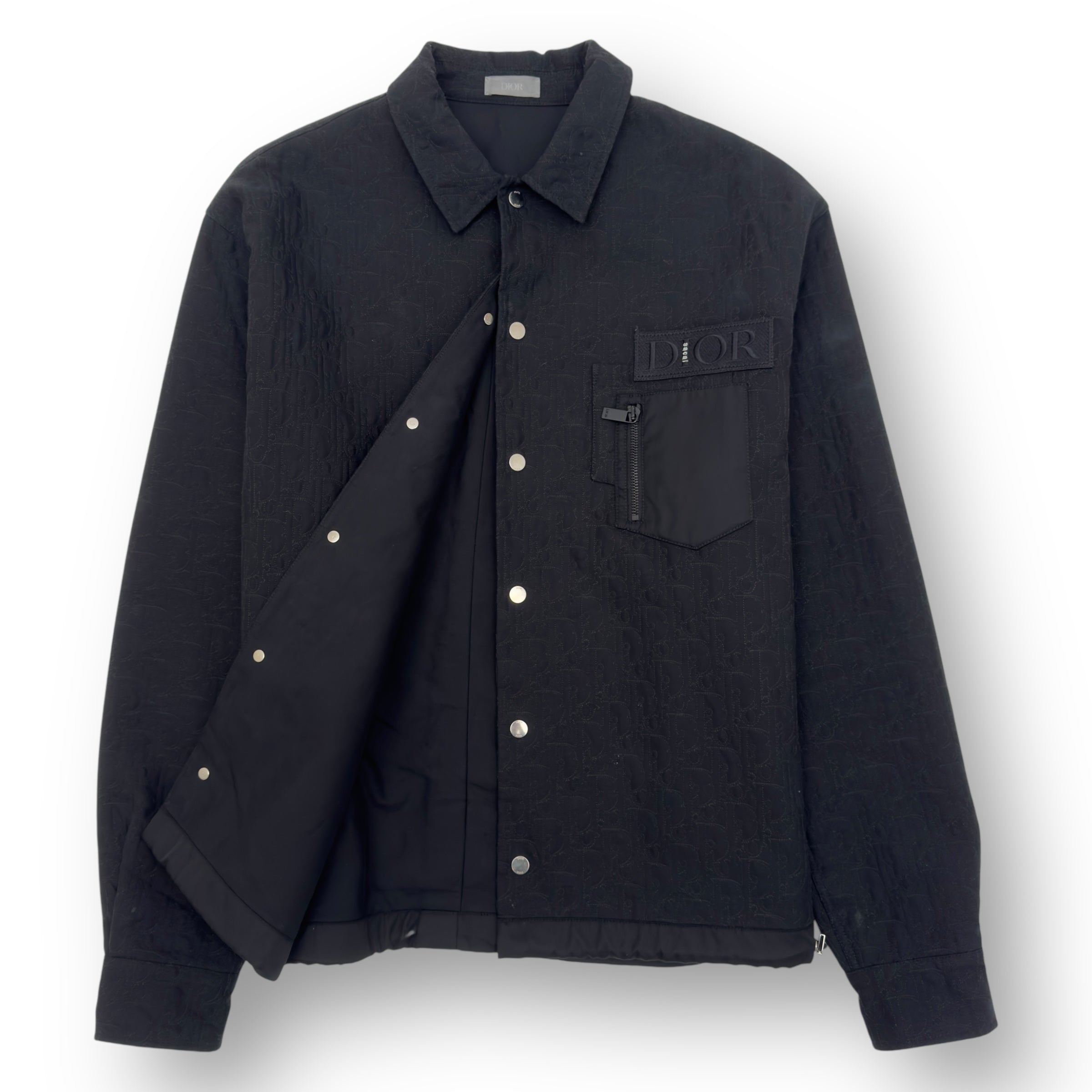 DIOR X SACAI SS22 OBLIQUE OVERSHIRT BLACK 52 / XL