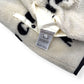 MONCLER REVERSIBLE ALL OVER LOGO FLEECE JACKET WHITE / BLACK S