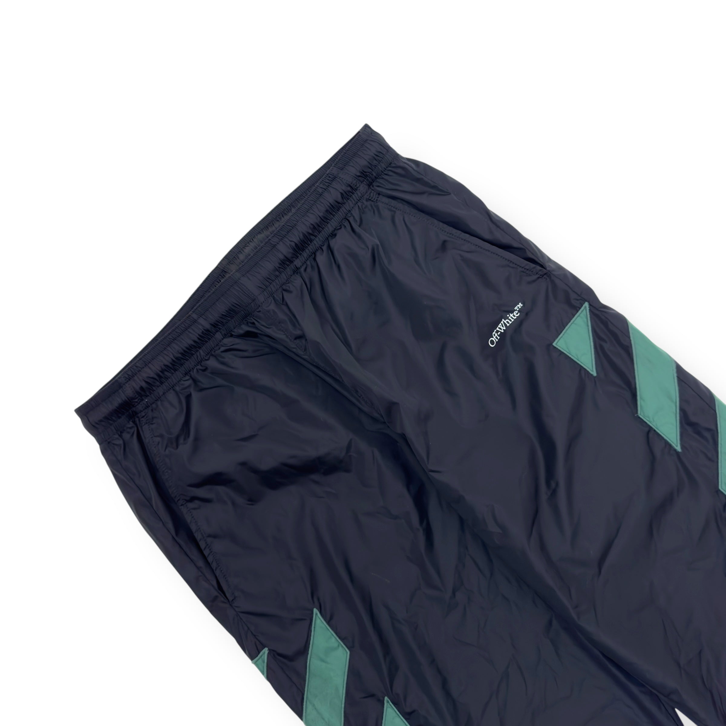 OFF-WHITE DIAG OUTLINE TRACK PANTS BLACK / GREEN M