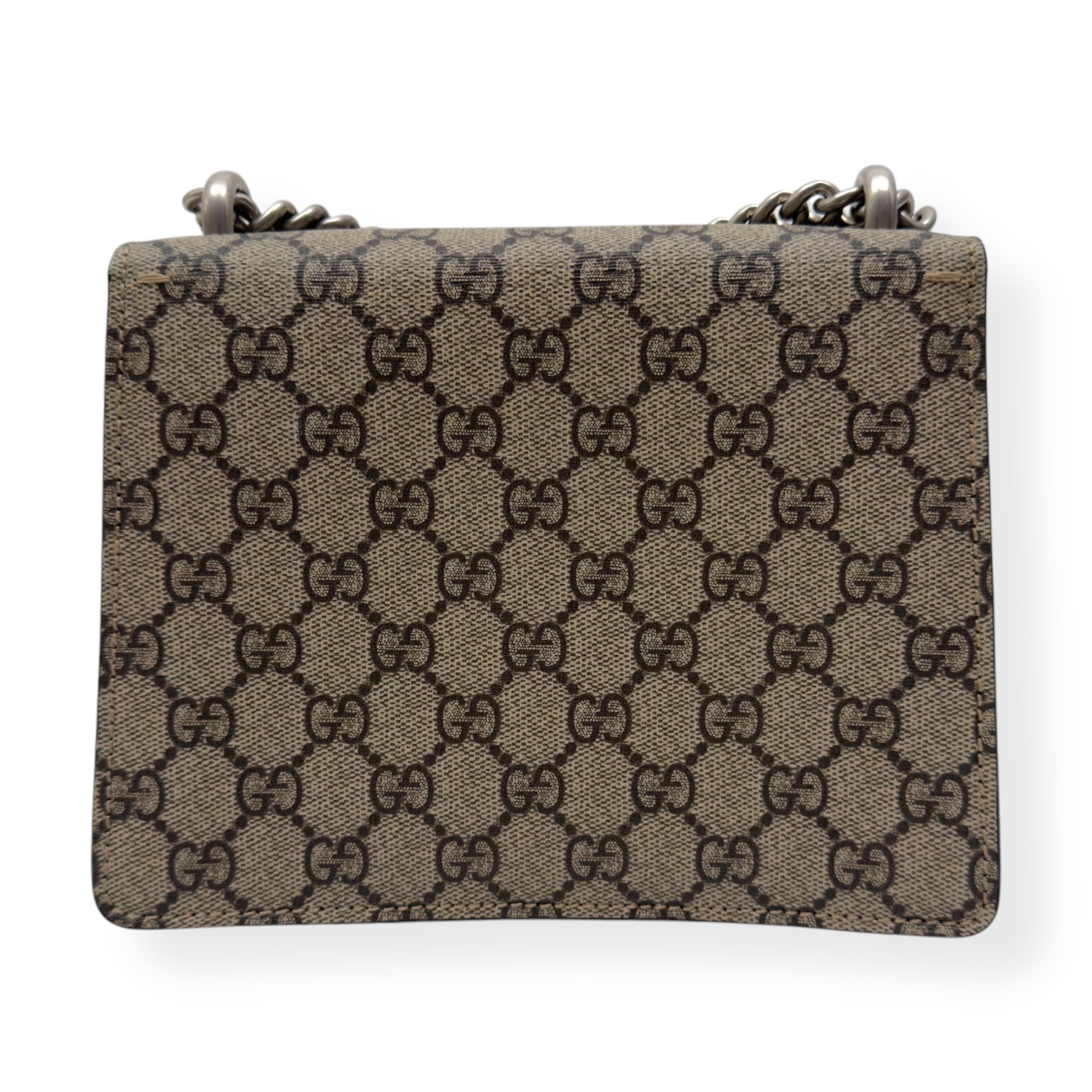 GUCCI GG SUPREME MONOGRAM DIONYSUS CANVAS SHOULDER BAG BEIGE S