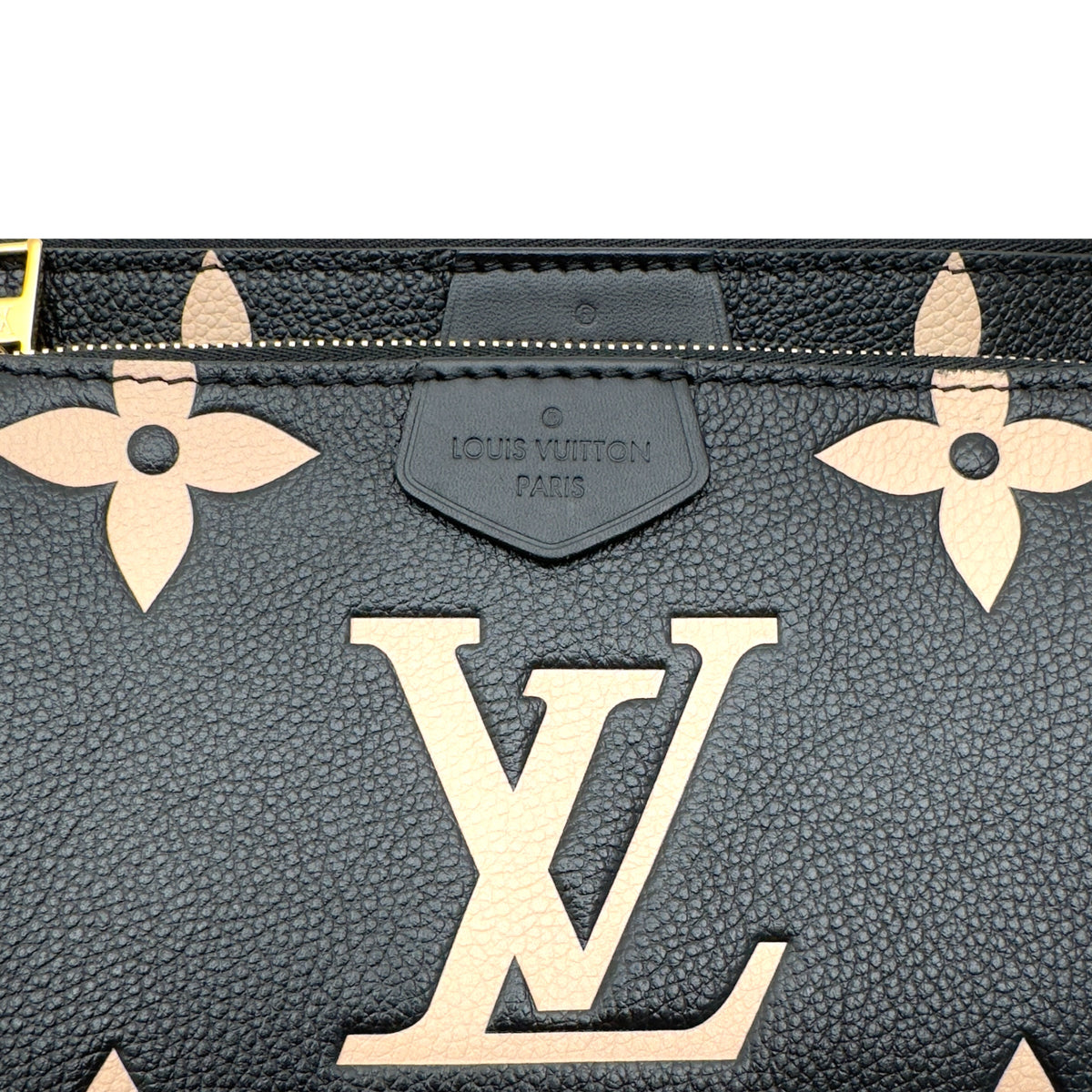 LOUIS VUITTON MULTI POUCHETTE ACCESSORIES MONOGRAM EMPREINTE LEATHER BAG BLACK / CREAM