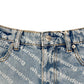 ALEXANDER WANG MONOGRAM HIGH RISE DENIM SHORTS BLUE / WHITE W25”