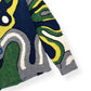 KENZO PARIS V-NECK ABSTRACT CARDIGAN GREEN / YELLOW L