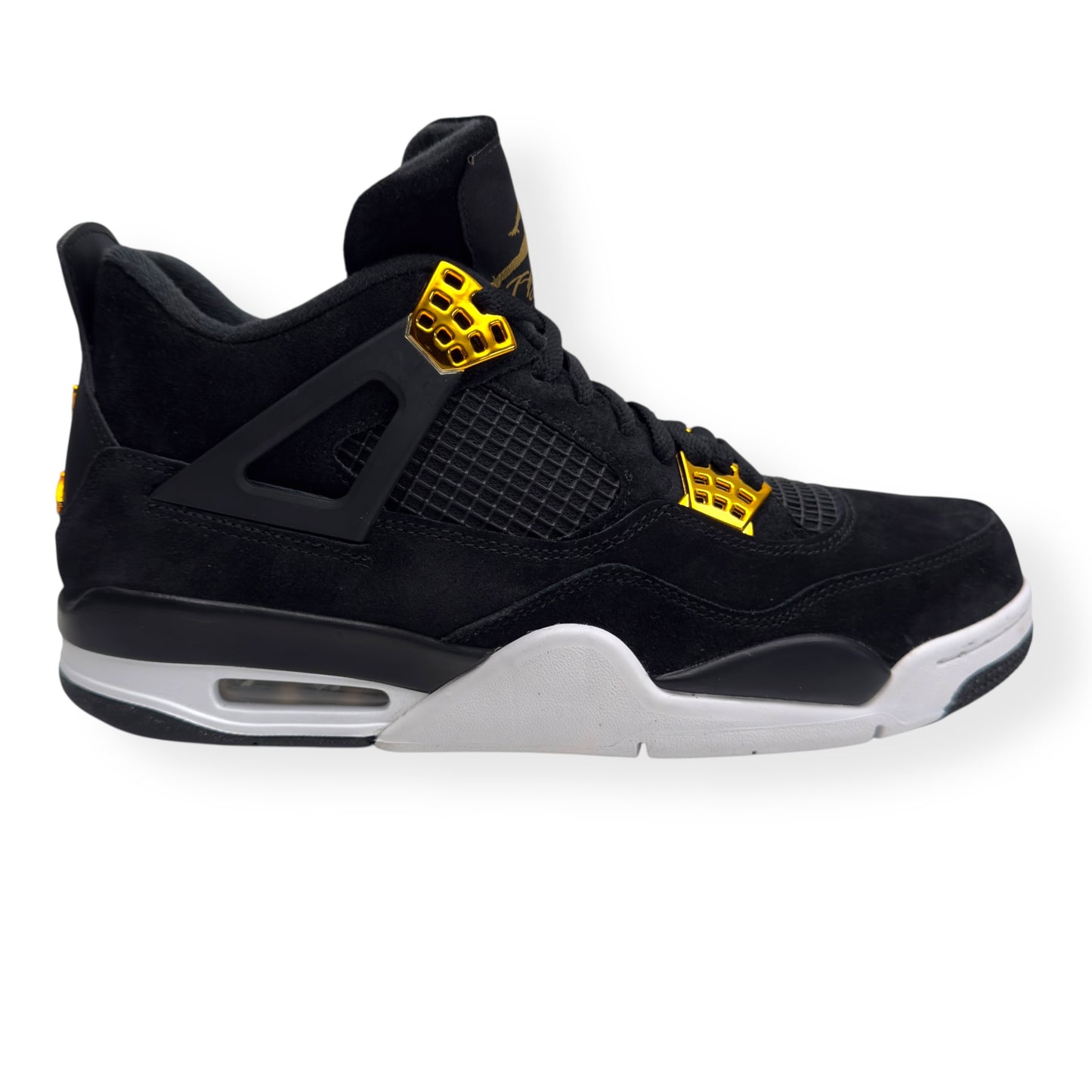 AIR JORDAN 4 RETRO GS SNEAKER ROYALTY BLACK / GOLD UK9.5