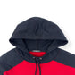 BALMAIN LOGO PRINT HOODIE RED / BLACK L