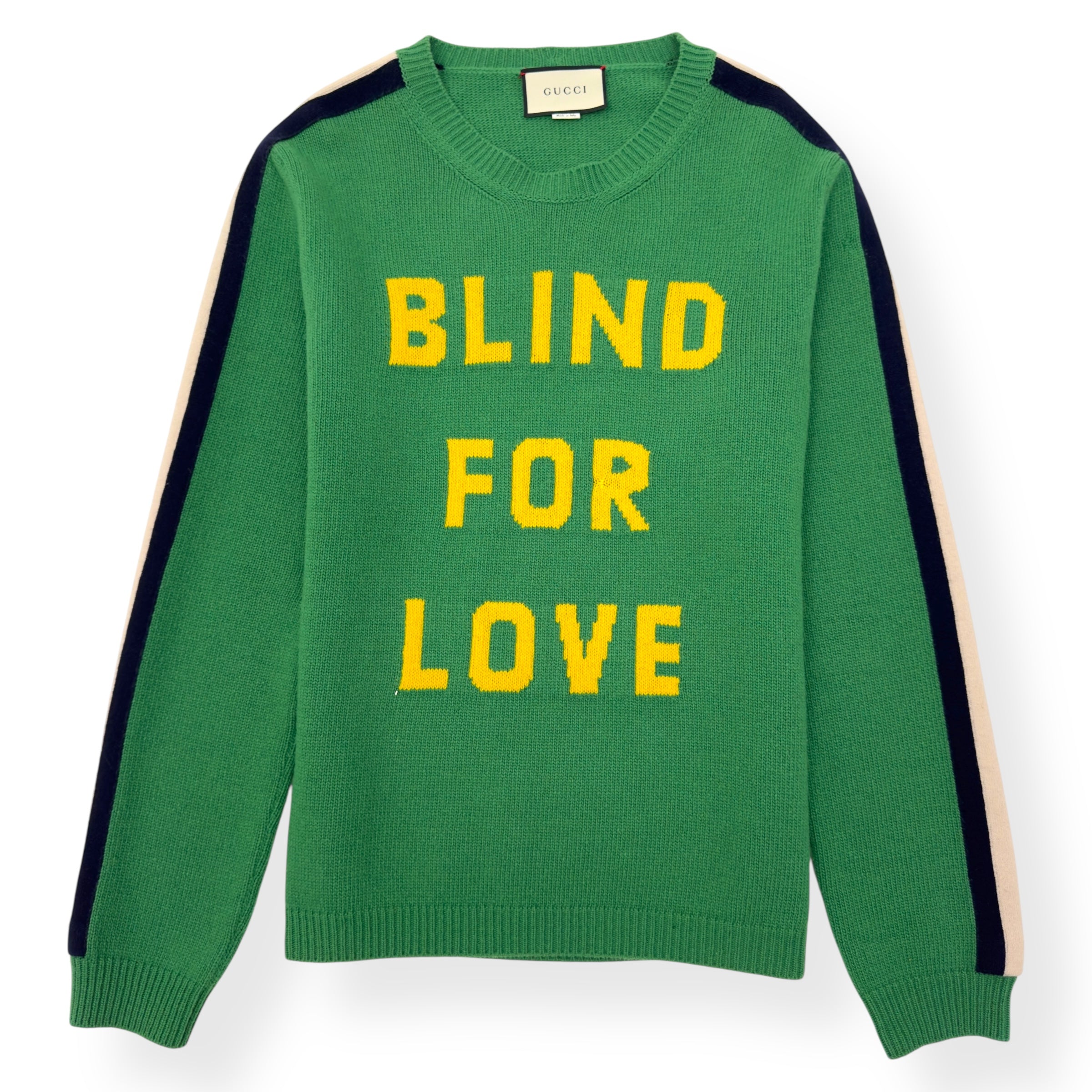 GUCCI ‘BLIND FOR LOVE’ SNAKE SWEATER GREEN / YELLOW / RED L