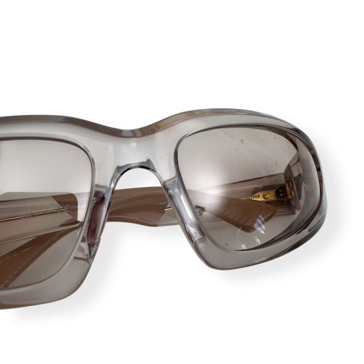 BOTTEGA VENETA ROKA ACETATE SUNGLASSES TRANSPARENT / ROSE