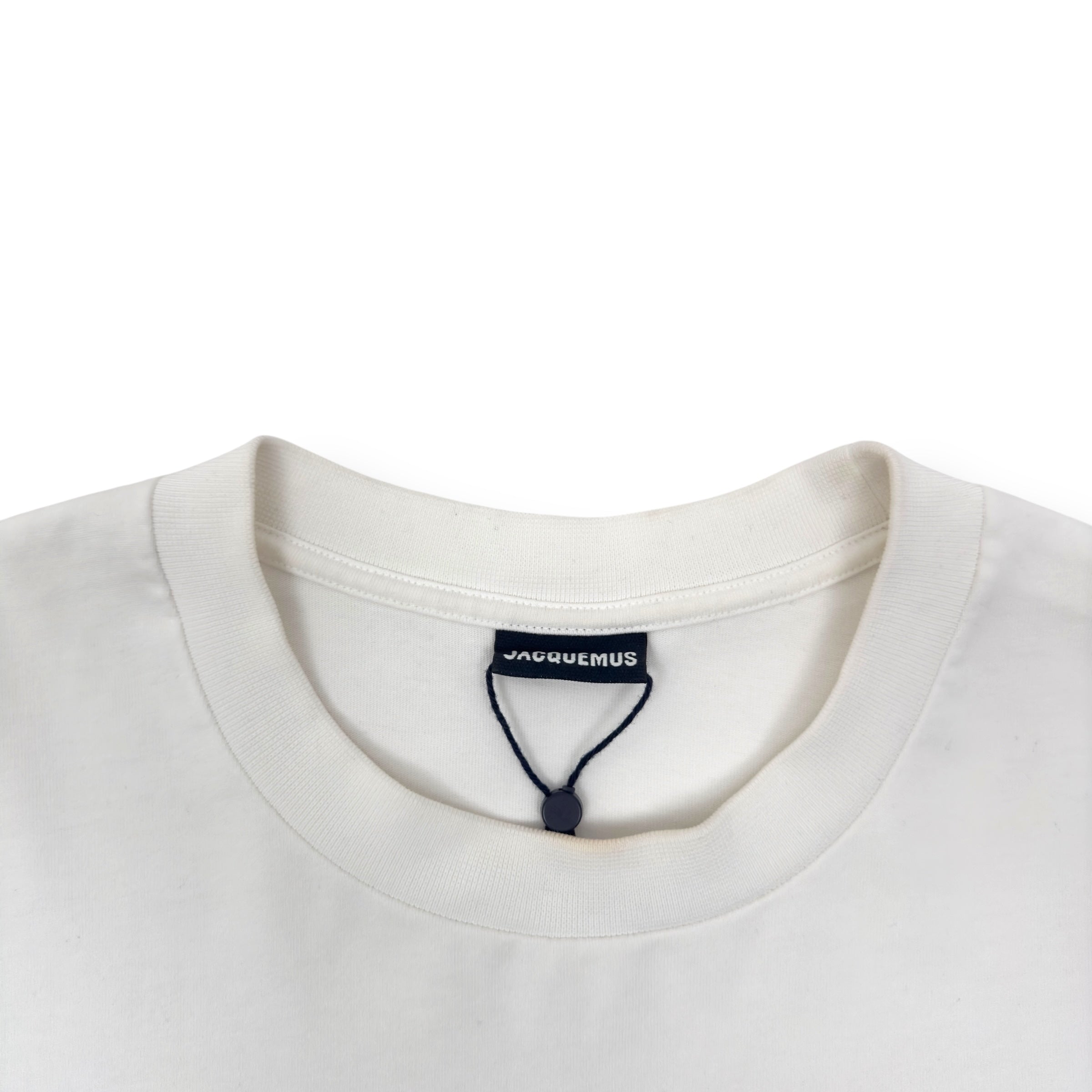 JACQUEMUS LE T-SHIRT VAGUE PRINT LOGO T-SHIRT PINK / WHITE XL