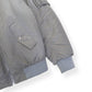 CELINE LOGO-PRINT CHAIN-EMBELLISHED SHELL BOMBER JACKET GREY / BLACK 44 / XXS