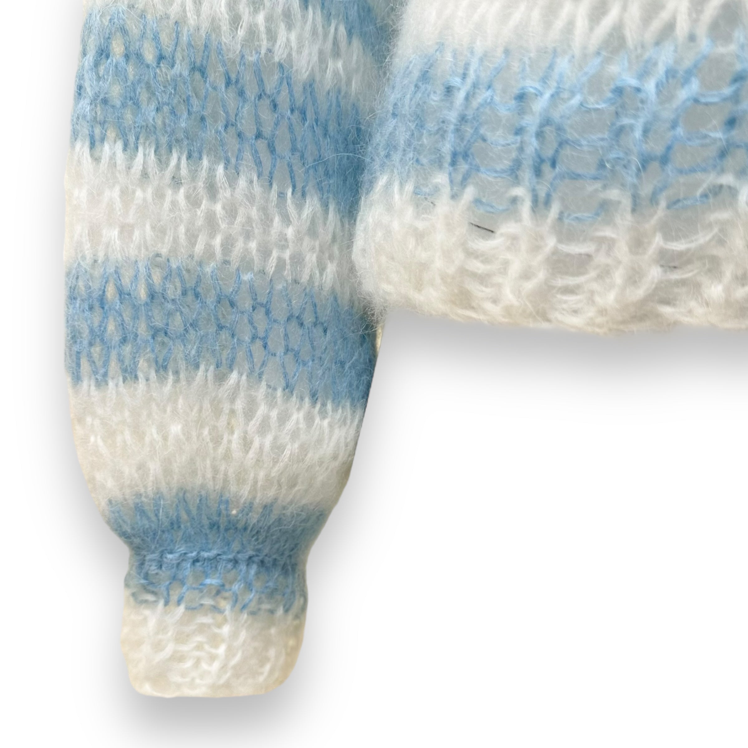 LOEWE MOHAIR ANAGRAM KNITTED SWEATER BLUE / WHITE S