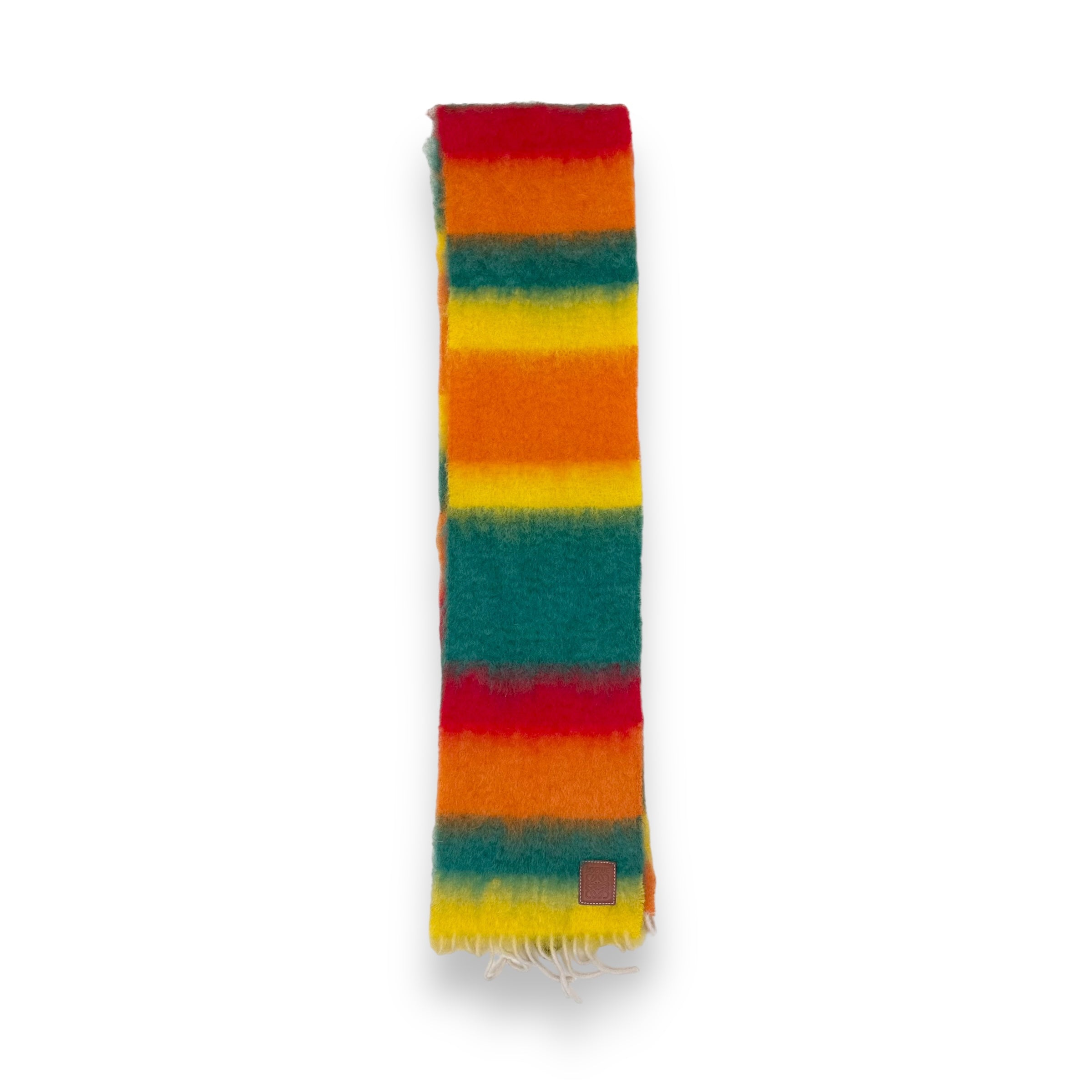 LOEWE STRIPED MOHAIR-WOOL SCARF MULTICOLOURED O/S