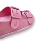 GUCCI LOGO-EMBOSSED RUBBER SANDALS PINK UK5