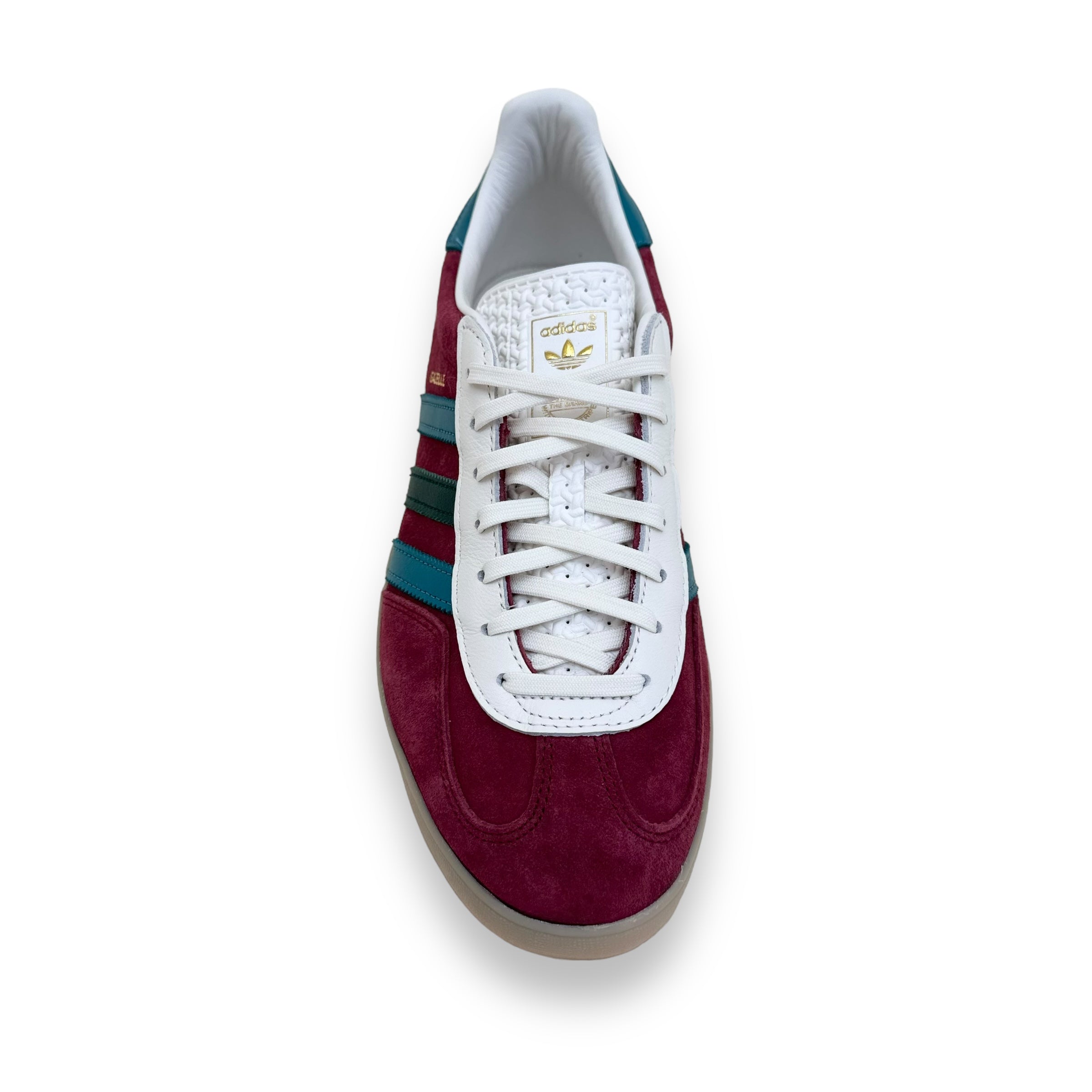 ADIDAS ORIGINAL GAZELLE INDOOR SUEDE SNEAKER BURGUNDY UK10