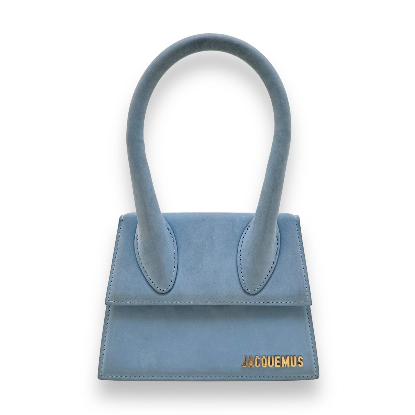 JACQUEMUS LE CHIQUITO MOYEN SUEDE BAG BABY BLUE