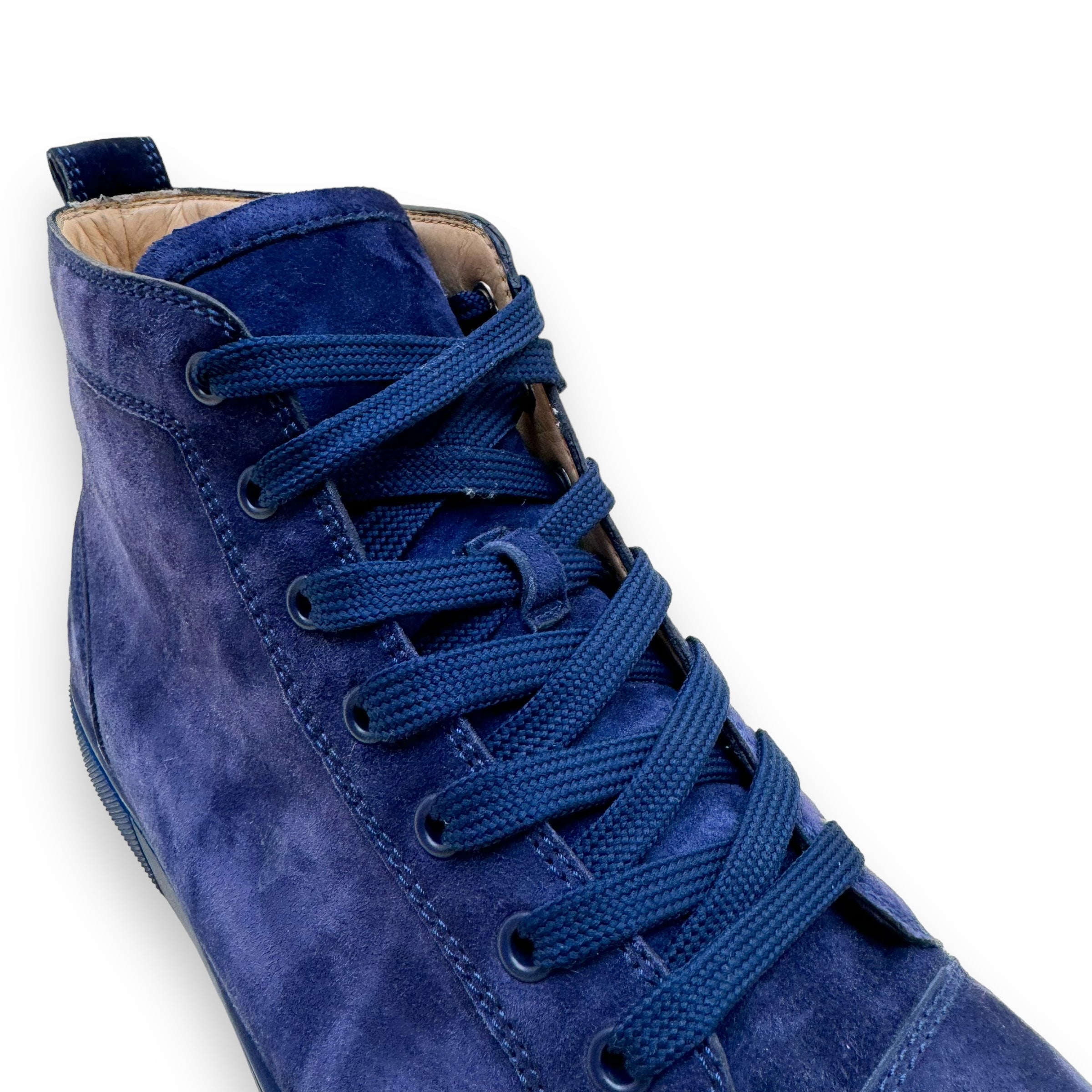 CHRISTIAN LOUBOUTIN LOUIS ORLATO VEAU VELOUR SNEAKER NAVY UK9