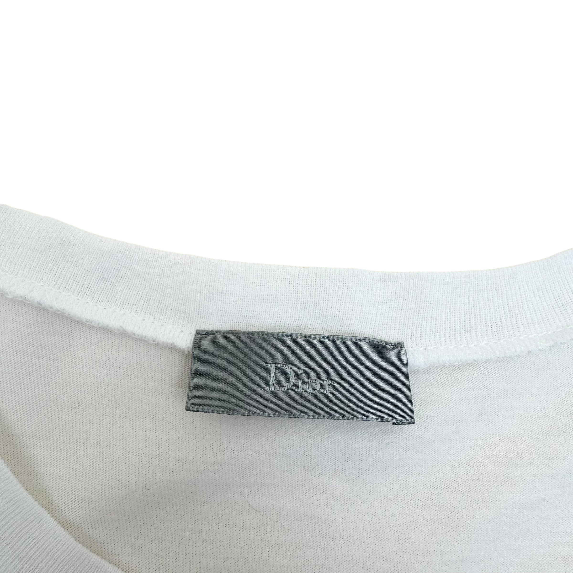 DIOR EMBOSSED BEE LOGO COTTON T-SHIRT WHITE XL