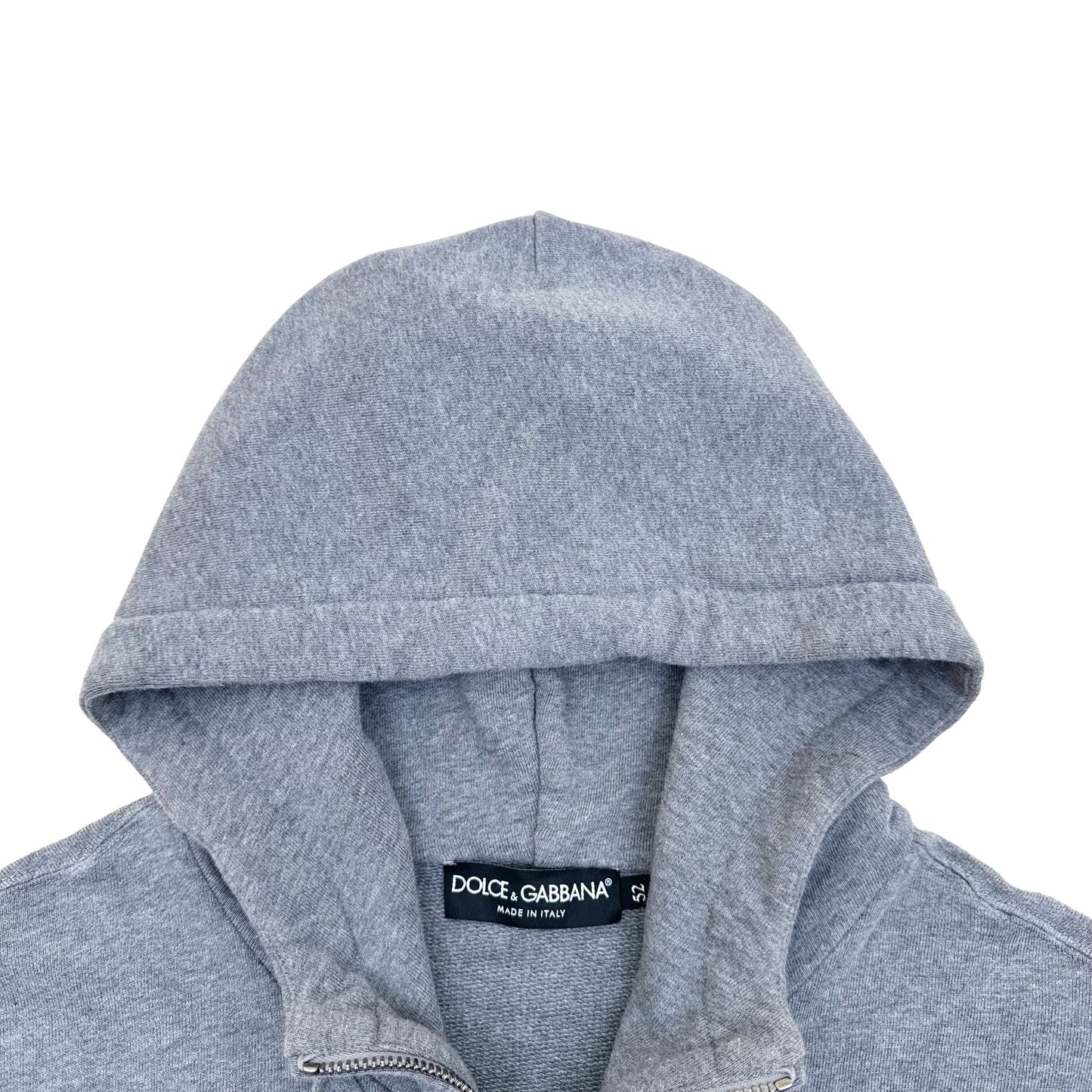 DOLCE & GABBANA LOGO PATCH HOODIE GREY XL