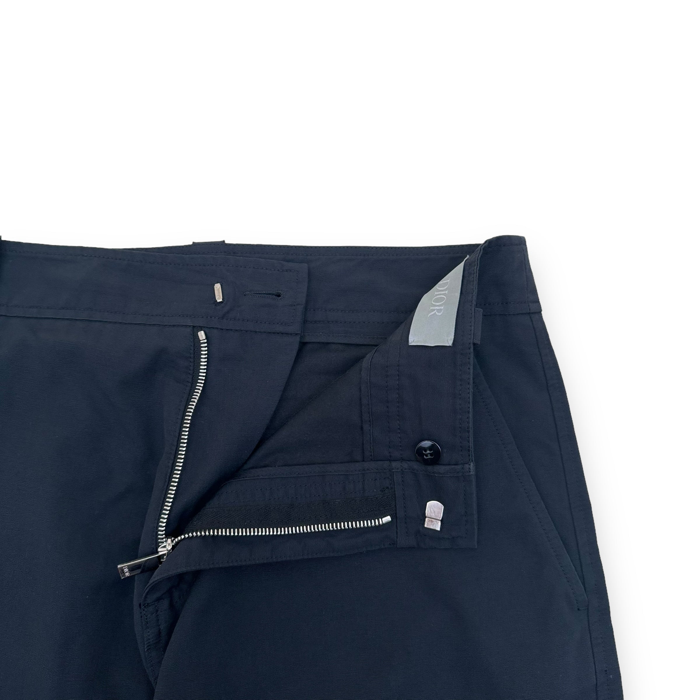 DIOR BUCKLE DETAILED CARGO TROUSERS BLACK L