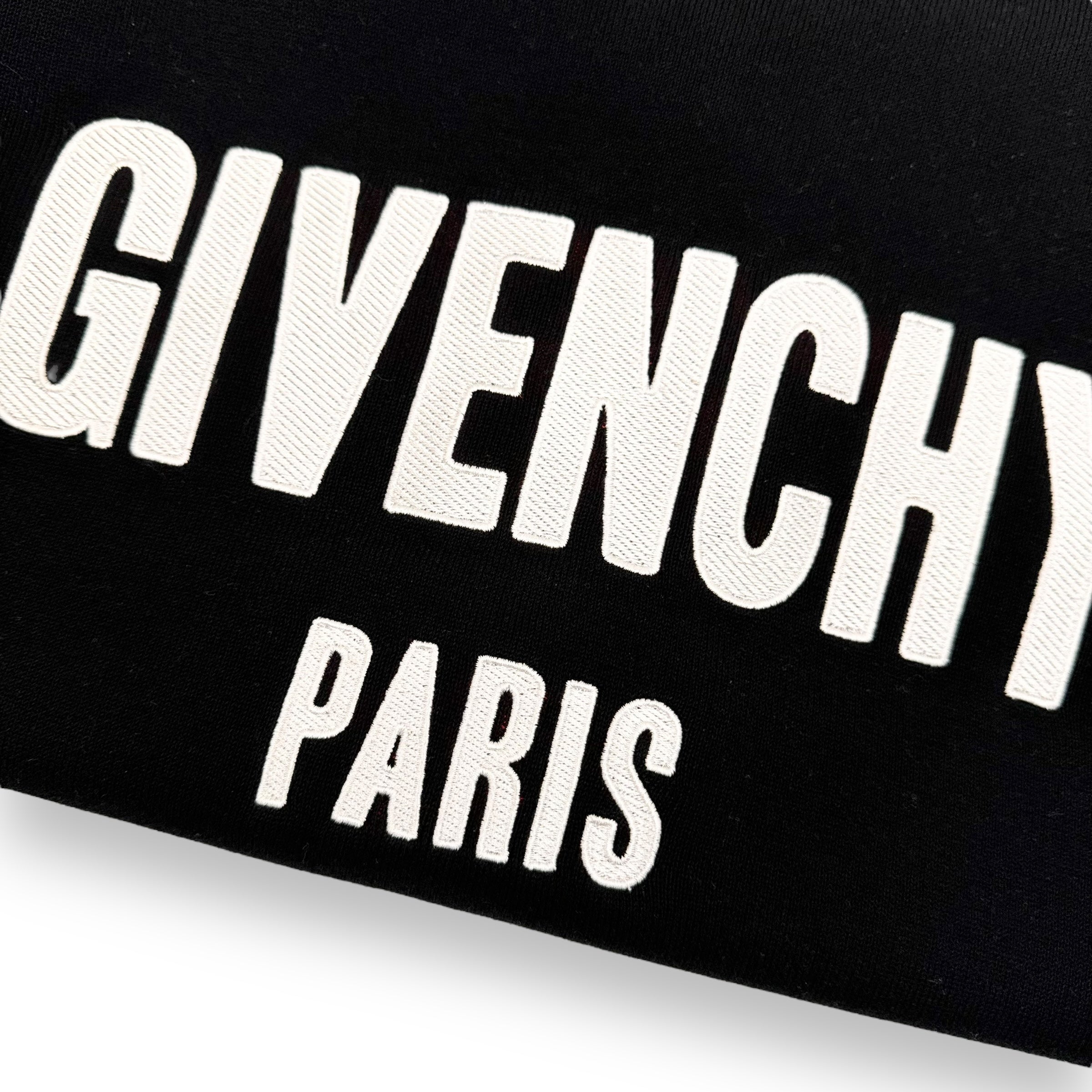 GIVENCHY KNITTED WOOL LOGO EMBROIDERED BOMBER JACKET BLACK / RED L