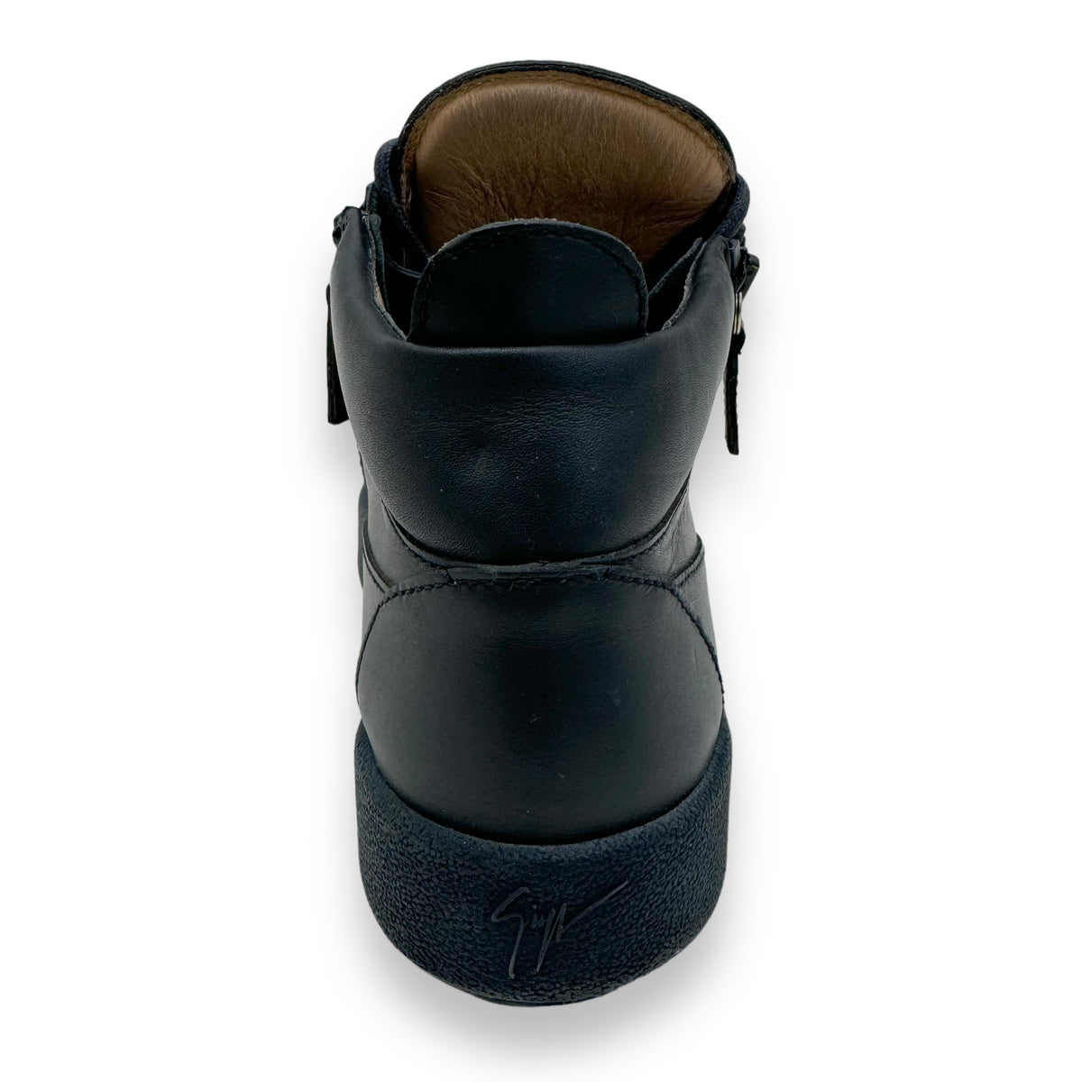 GIUSEPPE ZANOTTI HIGH TOP LEATHER SNEAKER NAVY UK5