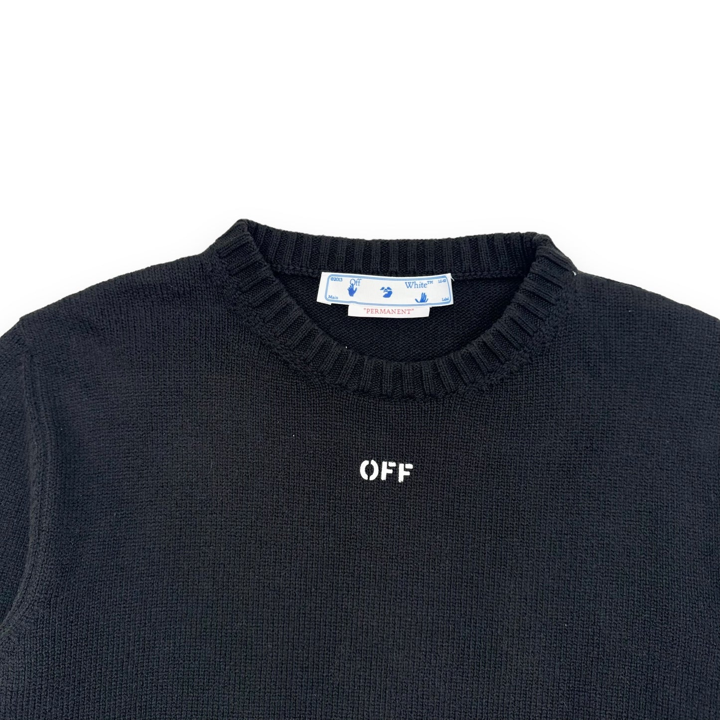 OFF-WHITE DIAGONAL CREWNECK KNIT BLACK / WHITE M