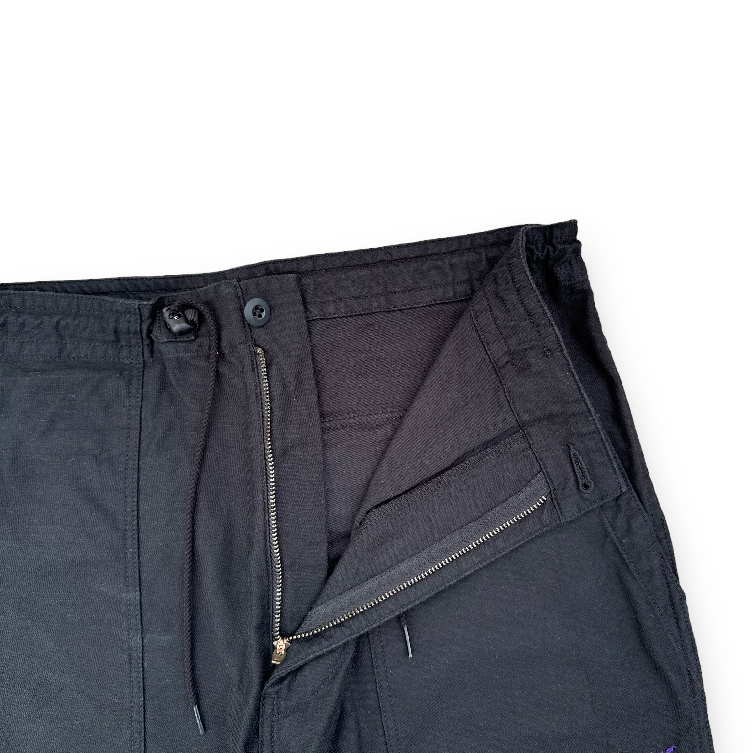 NEEDLES STRING FATIGUE TROUSERS BLACK / PURPLE S