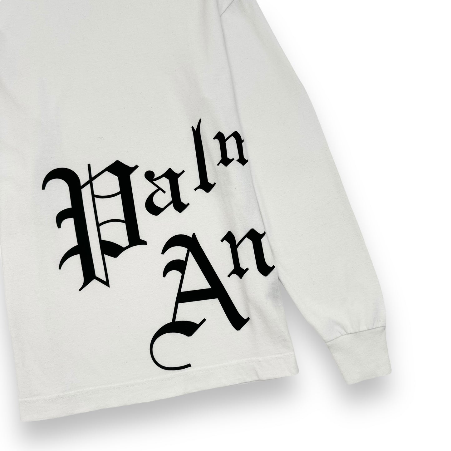 PALM ANGELS LONG-SLEEVE LOGO PRINT T-SHIRT WHITE M