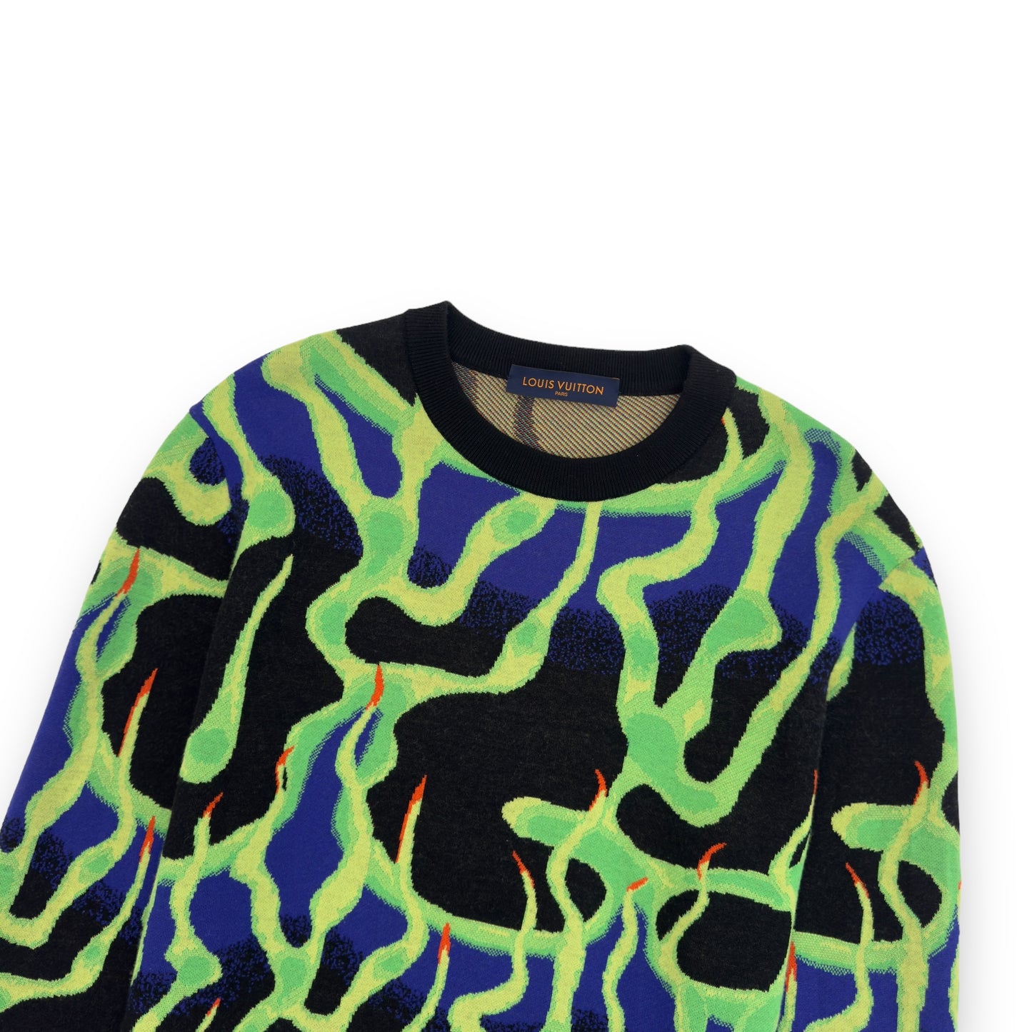 LOUIS VUITTON ROUND-NECK GRAPHIC PRINT SWEATSHIRT GREEN L