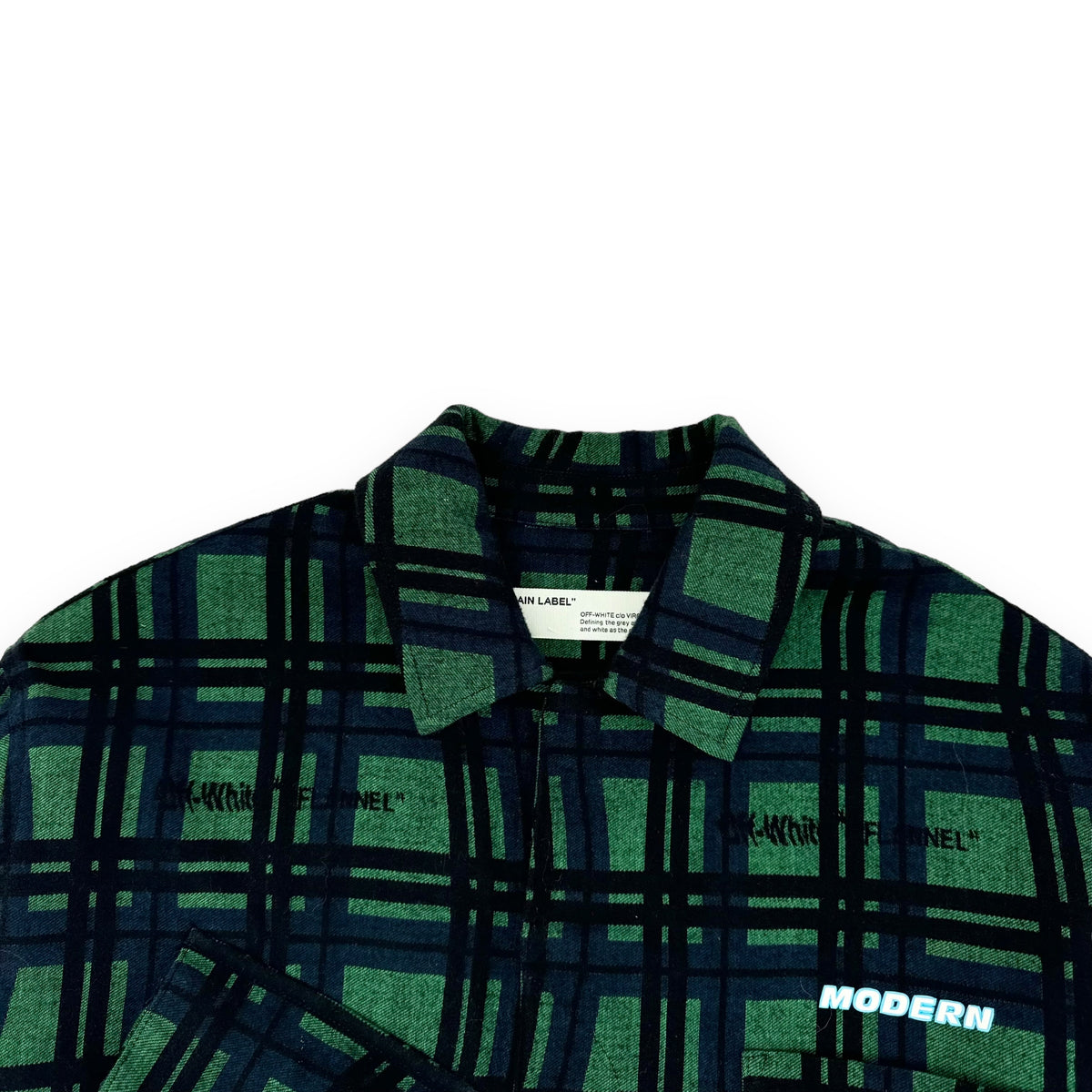 OFF-WHITE OVERSIZED CHECKED SHIRT GREEN M
