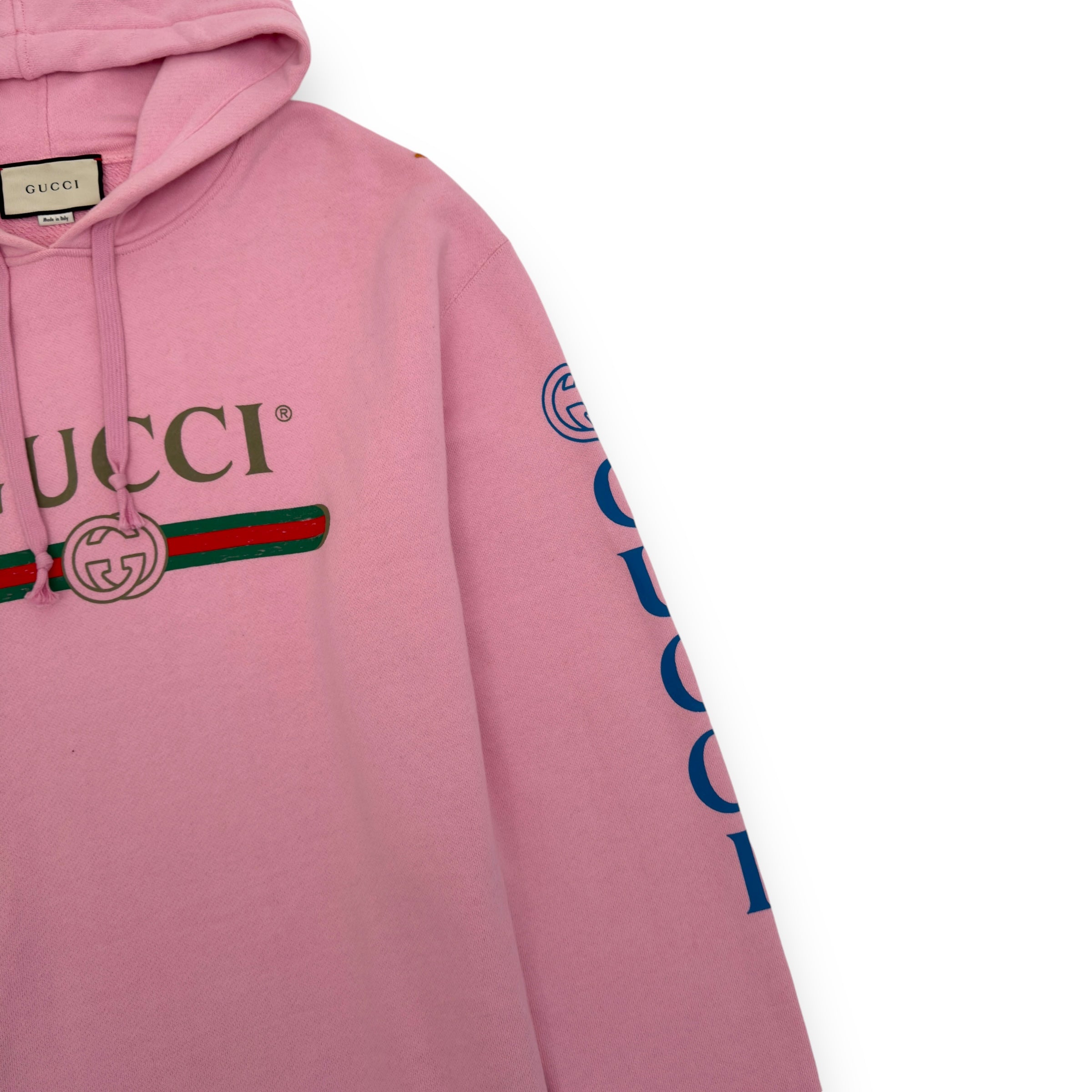 GUCCI VINTAGE LOGO DRAGON HOODIE PINK XXL Wylist