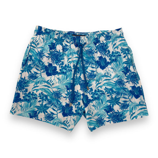 VILEBREQUIN MOORISE TROPICAL PRINT SWIM SHORTS BLUE / WHITE M