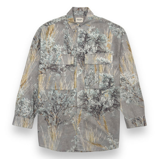 FEAR OF GOD 6TH COLLECTION PRAIRIE GHOST CAMO OVERSHIRT GREY / BLUE XL