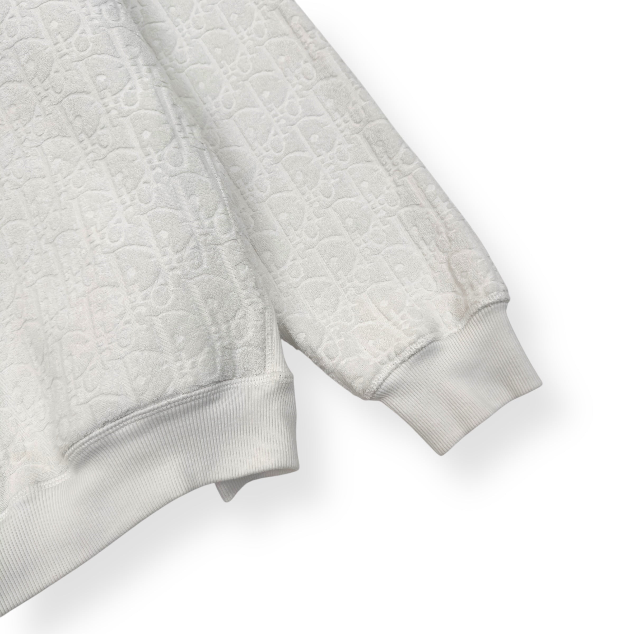 DIOR OBLIQUE RELAXED-FIT HOODIE WHITE L