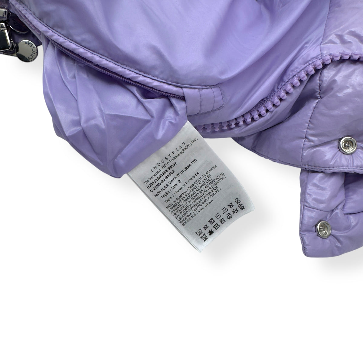 MONCLER EXTRAORDINARY FOREVER MAYA QUILTED SHELL JACKET LILAC 2 / S