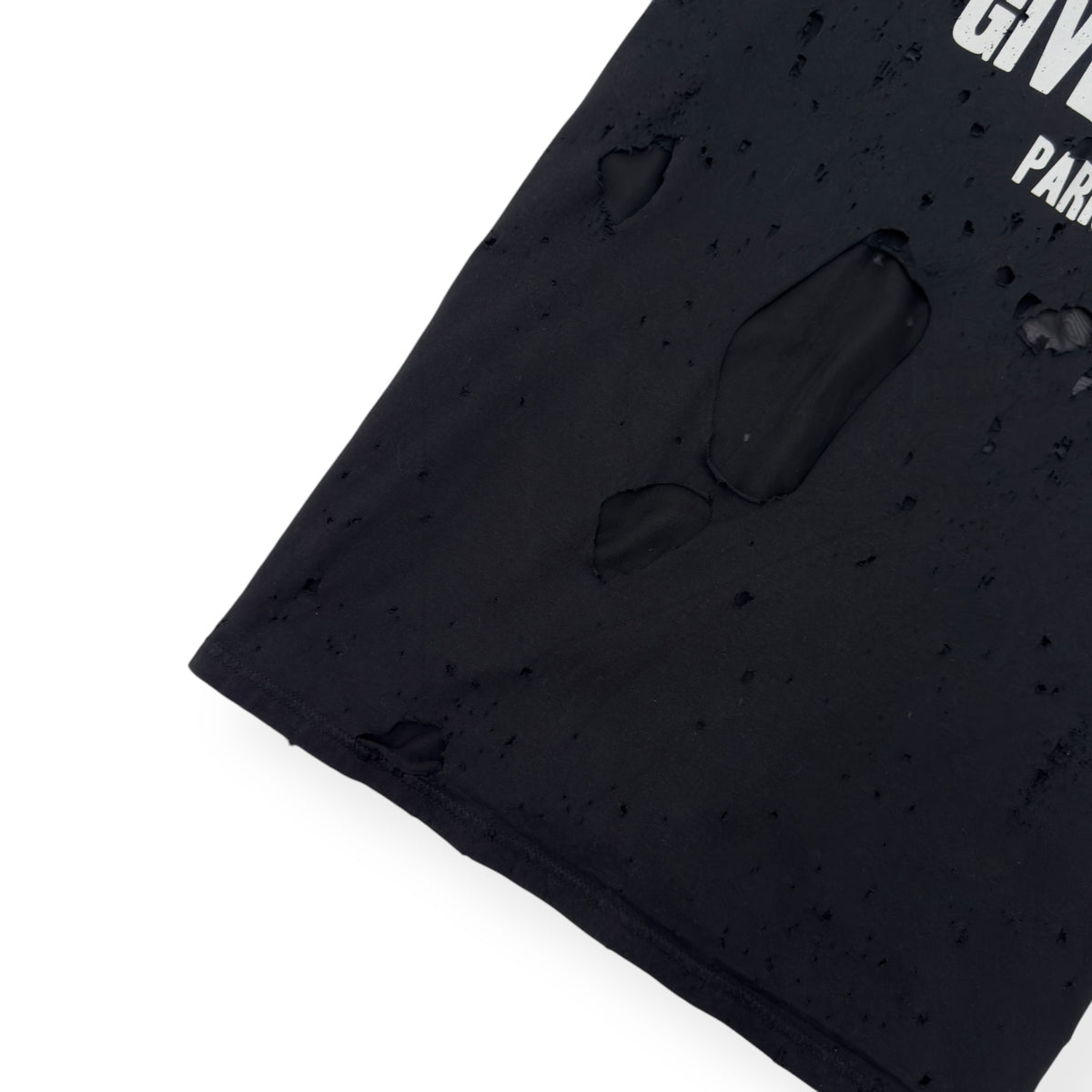 GIVENCHY DISTRESSED LOGO PRINT T-SHIRT BLACK L