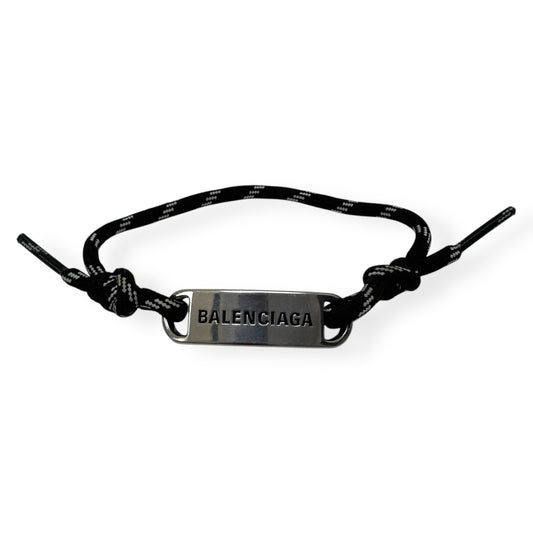 BALENCIAGA PLATE BRACELET SILVER / BLACK