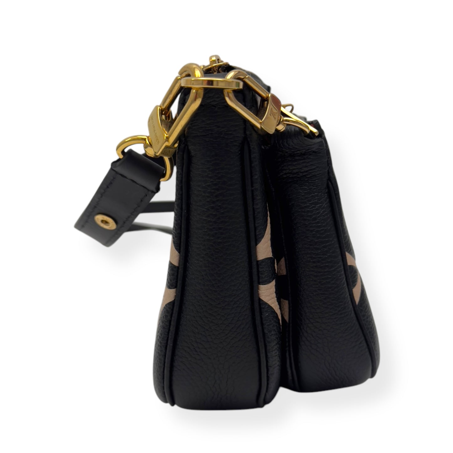 LOUIS VUITTON MULTI POUCHETTE ACCESSORIES MONOGRAM EMPREINTE LEATHER BAG BLACK / CREAM