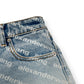 ALEXANDER WANG MONOGRAM HIGH RISE DENIM SHORTS BLUE / WHITE W25”
