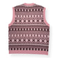 LOUIS VUITTON X TYLER THE CREATOR FAIR ISLE JACQUARD MERINO WOOL VEST LUXURY PINK XXL
