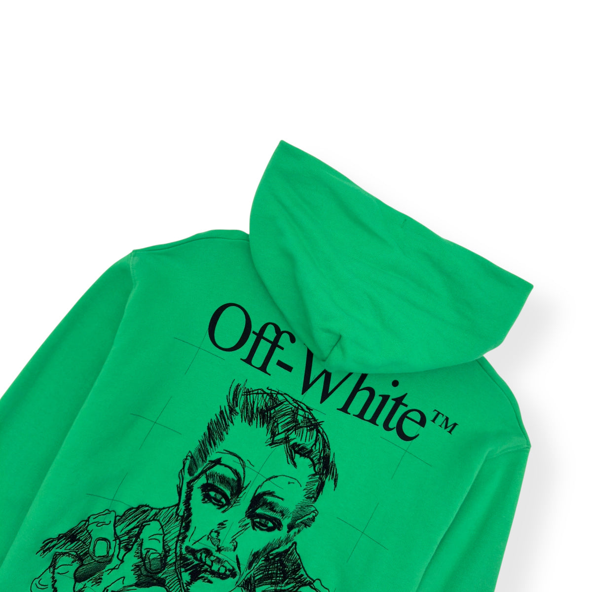 OFF-WHITE PUBLIC TELEVISION HOODIE GREEN / BLACK L