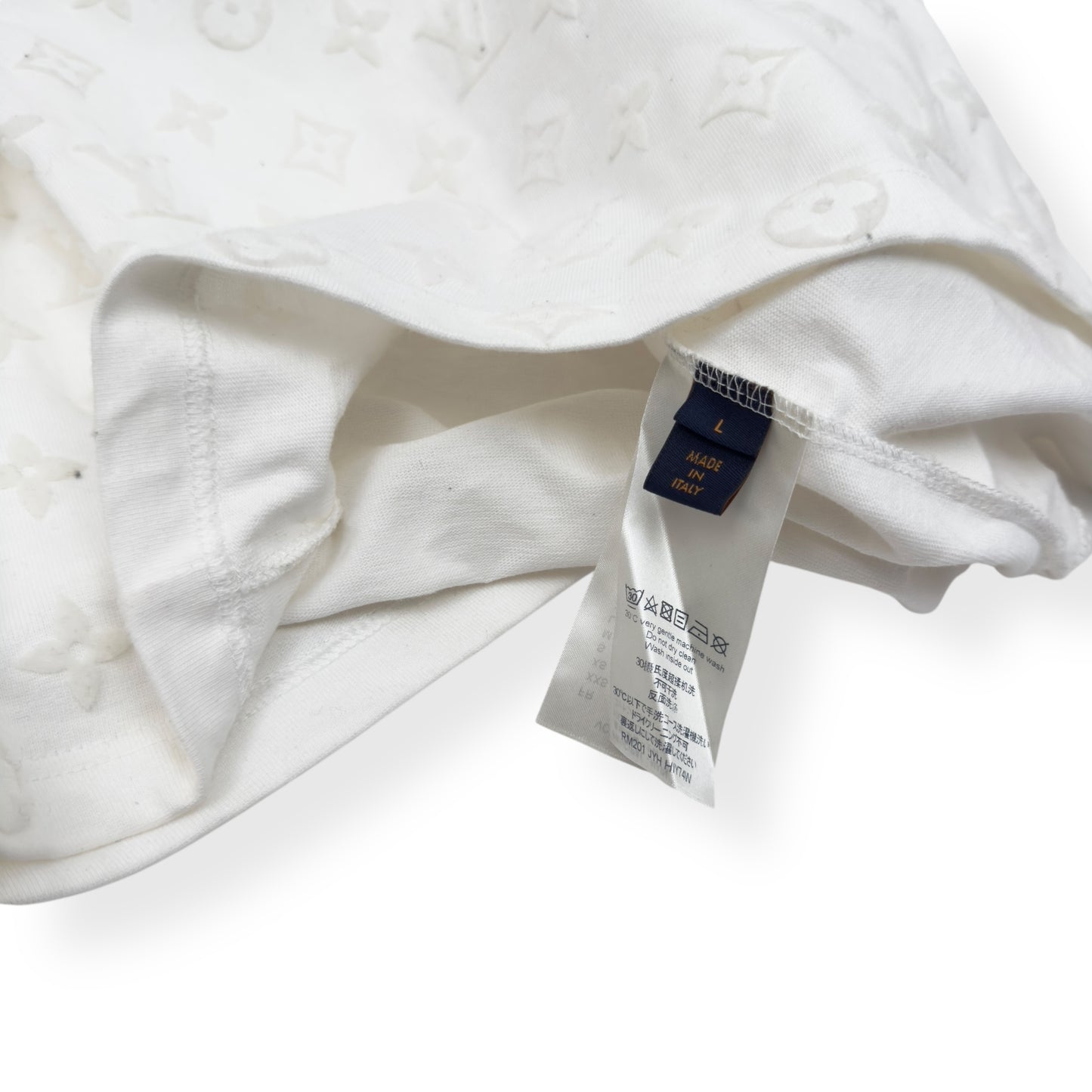 LOUIS VUITTON EMBOSSED LOGO T-SHIRT WHITE L