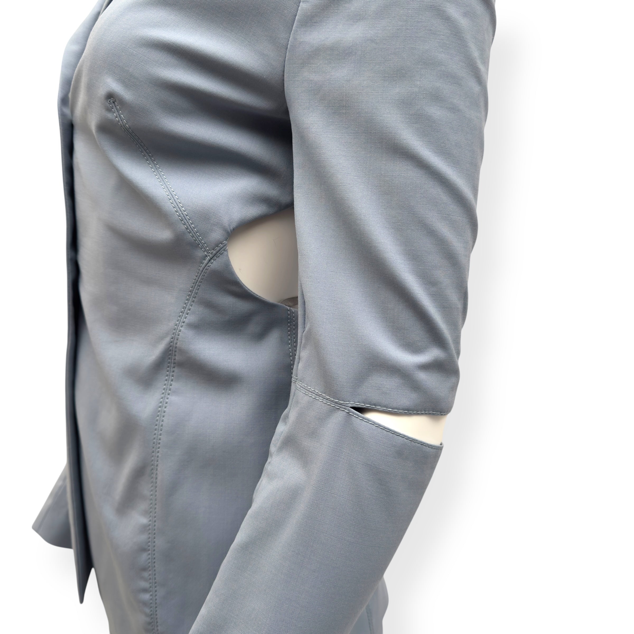 JACQUEMUS LE SPLASH MELO CUT-OUT STRETCH-WOOL SUIT BLUE 36 / XS