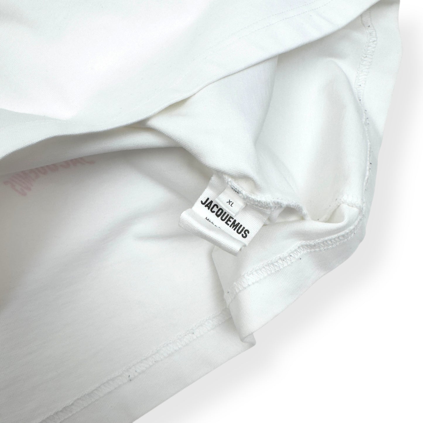 JACQUEMUS LE T-SHIRT VAGUE PRINT LOGO T-SHIRT PINK / WHITE XL